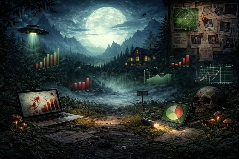 A moonlit forest filled with statistical clues